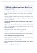 PSI Manicure Practice Exam Questions and Answers 2023-Graded A