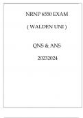 NRNP 6550 EXAM ( WALDEN UNI ) QNS & ANS VERSION 1 20232024.