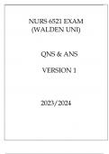 NURS 6521 EXAM ( WALDEN UNI ) QNS & ANS VERSION 1 20232024