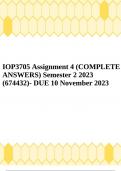 IOP3705 Assignment 4 (COMPLETE ANSWERS) Semester 2 2023 (674432)- DUE 10 November 2023