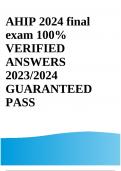 AHIP 2024 final exam 100% VERIFIED ANSWERS 2023/2024 GUARANTEED PASS