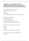 Exam (elaborations) Agile Safe 5.1 Final Exam Units 1-5 LATEST Versions Questions AND Answers 2023-2024| Real Exam Questions AND Answers The renal adipose capsule is the middle layer of the A. Fibrous pouch that contains the kidney B. Kidney C. Urinary bl