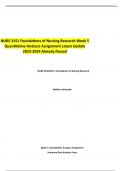 NURS 3151 Foundations of Nursing Research Week 5 Quantitative Analysis Assignment Latest Update 2023-2024 Already Passed