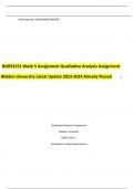 NURS3151 Week 5 Assignment Qualitative Analysis Assignment Walden University Foundations of Nursing Research Latest Update 2023-2024 Already Passed