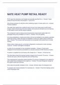 NATE HEAT PUMP RETAIL READY Exam Questions and Answers