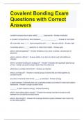 Covalent Bonding Exam Questions with Correct Answers 