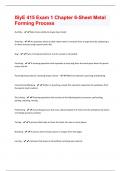 ISyE 415 Exam 1 Chapter 6-Sheet Metal Forming Process Questions And Answers Verified 100% Correct!!