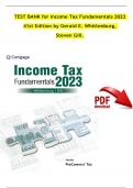 Income Tax Fundamentals 2023 41st Edition TEST BANK by Gerald E. Whittenburg, Steven Gill | Verified Chapter's 1 - 12 |