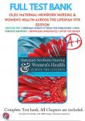 Test Bank For Olds' Maternal-Newborn Nursing & Women's Health Across the Lifespan 11th Edition by Michele C. Davidson ( 2020/2021), 9780135206881, Chapter 1-36 All Chapters with Answers and Rationals