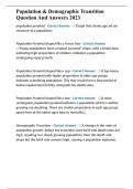 Population & Demographic Transition Question And Answers 2023