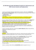 ATI RN Mental Health 2019/Mental Health ATI 160 Questions and  100% Correct Answers and Explanations.