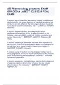 ATI Pharmacology proctored EXAM  GRADED A LATEST 2023/2024 REAL  EXAM  A nurse in a providers office is preparing to teach a middle aged  adult client who has a new diagnosis of metabolic syndrome and  an HbA1c of 6.5%. Which of the following medication s