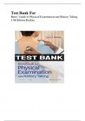 Test Bank For Bates' Guide To Physical Examination and History Taking 13th Edition by Lynn S. Bickley 9781496398178 Complete Guide A+