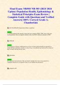 Final Exam: NR503/ NR 503 (2023/ 2024 Update) Population Health, Epidemiology & Statistical Principles Exam Review | Complete Guide with Questions and Verified Answers| 100% Correct| Grade A- Chamberlain