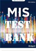 Test Bank for MIS 10th Edition by Hossein Bidgol Updated Complete Chapters