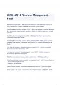 WGU C214 OA Financial Management final Exam Questions and Answers (A+ GRADED 100% VERIFIED)