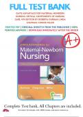 Test Bank Davis Advantage for Maternal Newborn Nursing Critical Components of Nursing Care 4th Edition Connie Durham Roberta Chapman Linda Miller Chapters 1-19 Newest Version 2023