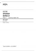 AQA GCSE SPANISH 8698/LH Paper 1	JUNE 2023 MARK SCHEME: Listening Higher Tier