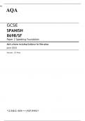 AQA GCSE SPANISH 8698/SF Paper 2 JUNE 2023 MARK SCHEME: Speaking Foundation