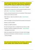 Massachusetts Real Estate Exam Questions and Answers (Latest Update 2023/24) Verified Answers GRADED A+