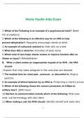 Home Health Aide Practice Test 2022 with all the correct answers