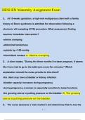 HESI RN Maternity Assignment Exam Questions and Answers 100% Correct UPDATE