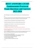 BEST ANSWERS ATI RN  Fundamentals Proctored  Exam Questions and Answers  2023-2