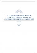 ATI MATERNAL PROCTORED COMPLETE QUESTIONS AND ANSWERS (VERIFIED A+) RATED 2023