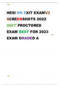 HESI RN EXIT EXAMV3 SCREENSHOTS 2022 INET PROCTORED EXAM BEST FOR 2023  EXAM GRADED