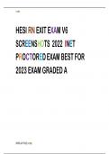 HESI RN EXIT EXAM V6 SCREENSHOTS 2022 INET PROCTORED EXAM BEST FOR  2023 EXAM GRADED