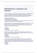 NUR 228 Exam 1 Questions and Answers