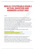 MSN 611 STATPEARLS EXAM 1 ACTUAL QUESTION AND ANSWERS LATEST 2023