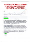 MSN 611 STATPEARLS EXAM 3 ACTUAL QUESTION AND ANSWERS LATEST 2023