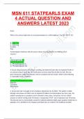 MSN 611 STATPEARLS EXAM 4 ACTUAL QUESTION AND ANSWERS LATEST 2023