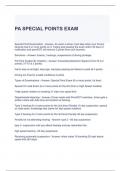 PA SPECIAL POINTS EXAM QUESTIONS AND ANSWERS