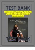 Test Bank for Anatomy and Physiology The Unity of Form and Function 9th Edition by Kenneth Saladin