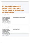 ATI MATERNAL NEWBORN ONLINE PRACTICE B 2023 LATEST UPDATE QUESTIONS WITH ANSWERS