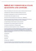 NAVLE 2023 VERSION REAL EXAM  QUESTIONS AND ANSWERS 