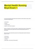 Mental Health Nursing Boyd Exam 1