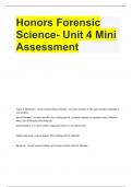 Honors Forensic Science- Unit 4 Mini Assessment