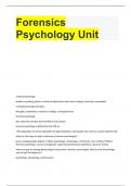 Forensics Psychology Unit