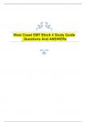 Exam (elaborations) West Coast EMT Block 4 Study Guide _Questions And ANSWERs