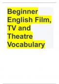 Beginner English Film, TV and Theatre Vocabulary