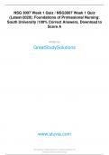 NSG 3007 Week 1 Quiz  NSG3007 Week 1 Quiz (Latest-2020) Foundations of Professional Nursing South University 100% Correct Answers, Download to Score A