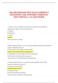 2021/2022 HESI RN EXIT EXAM VERSION 5  QUESTIONS AND ANSWERS COMPLETE  DOCUMENT|A++ GUARANTEED