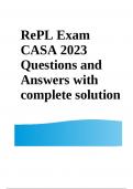 RePL Exam CASA 2023 Questions and Answers with complete solution