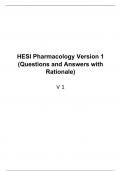 HESI Pharmacology Version 1 2023(Questions and Answers with Rationale)