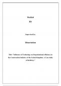 Influence of Technology on Organisational efficiency in the Construction Industry of the United Kingdom. A Case study of Keltbray.