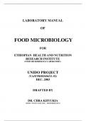 LABORATORY MANUAL OF  FOOD MICROBIOLOGY FOR ETHIOPIAN HEALTH AND NUTRITION  RESEARCH INSTITUTE (FOOD MICROBIOLOGY LABORATORY)