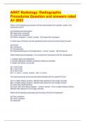 ARRT Radiology Question and answers 2023/2024 verified to pass